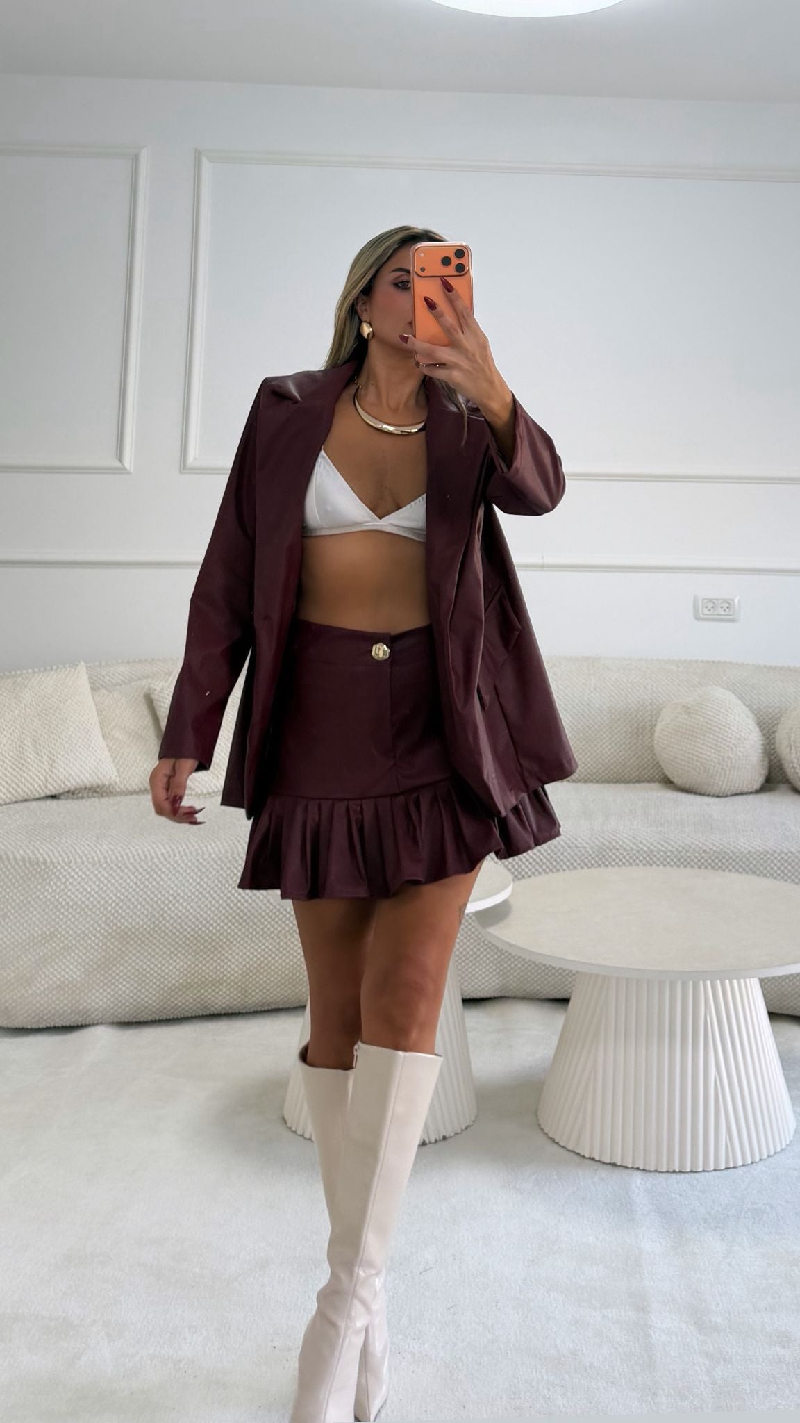 חצאית נורי בורדו