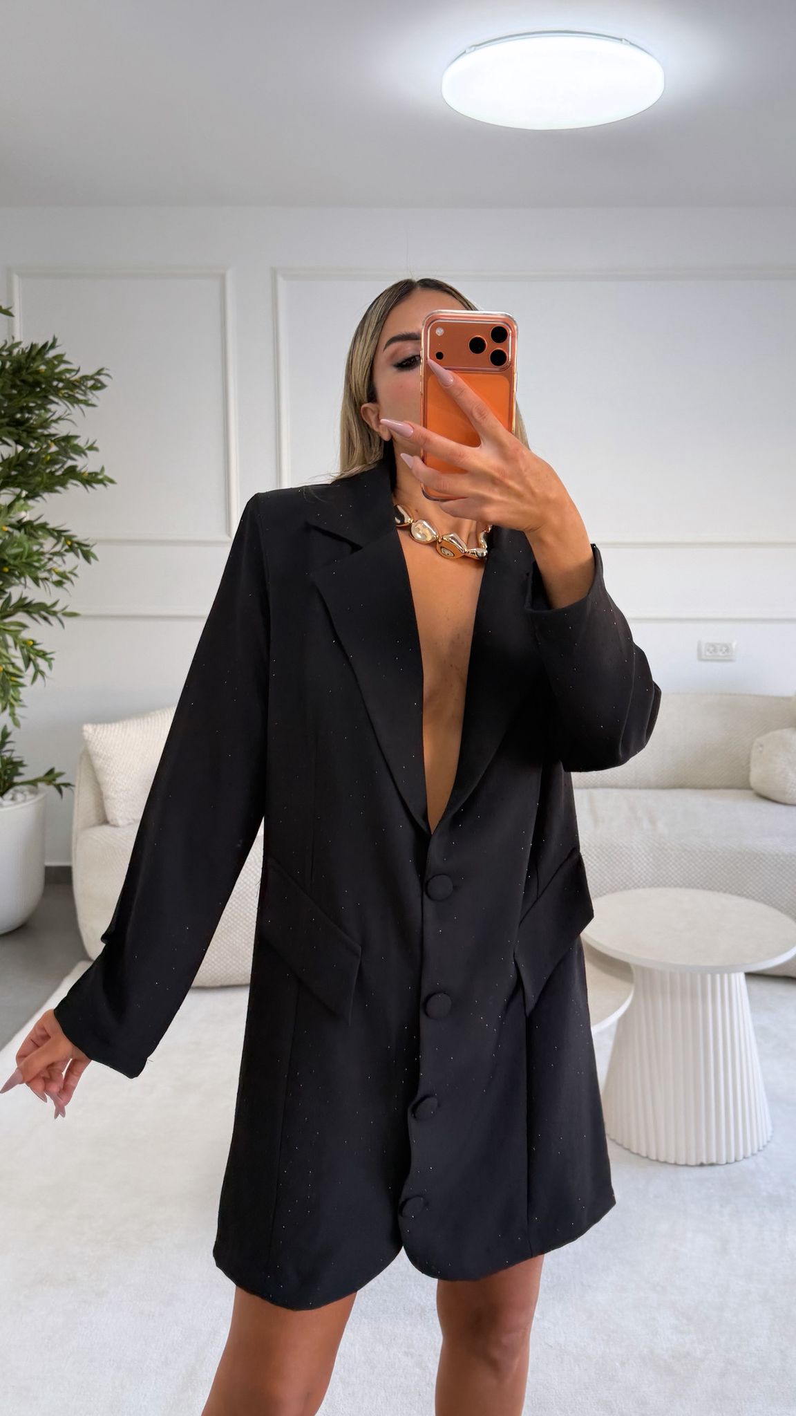 שמלת בלייזר נוני שילוב אבנים