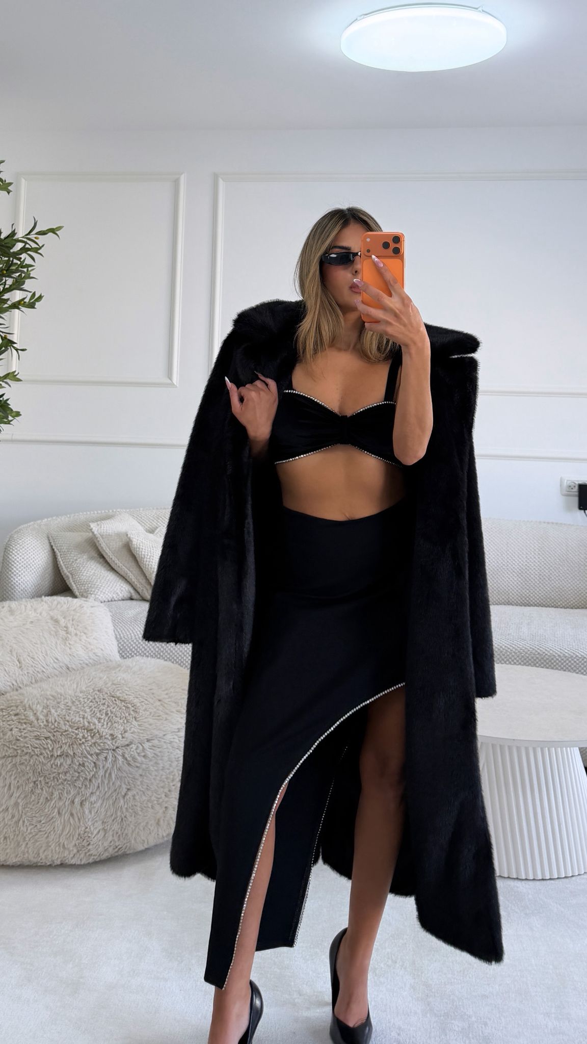 חצאית שילוב אבנים