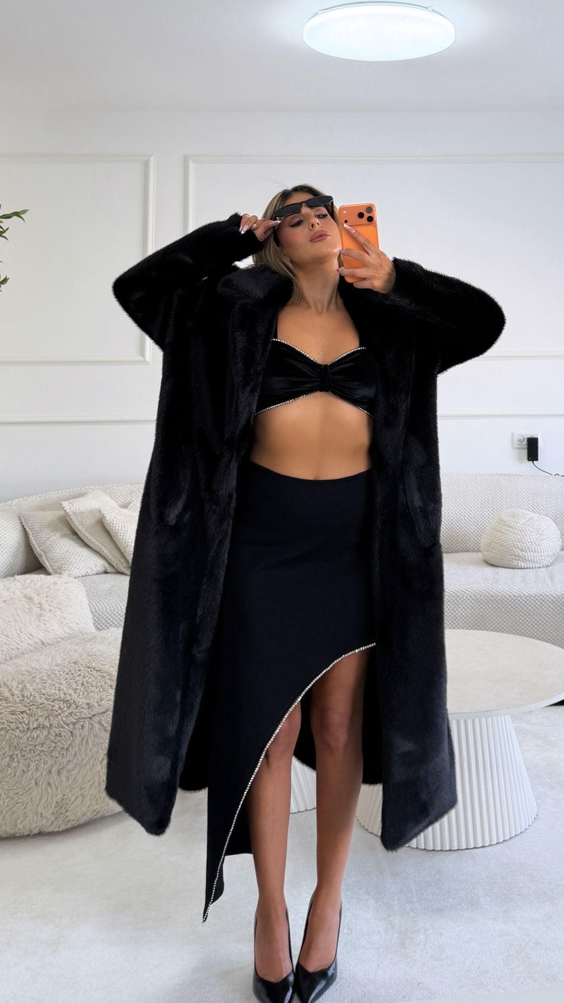 חצאית שילוב אבנים