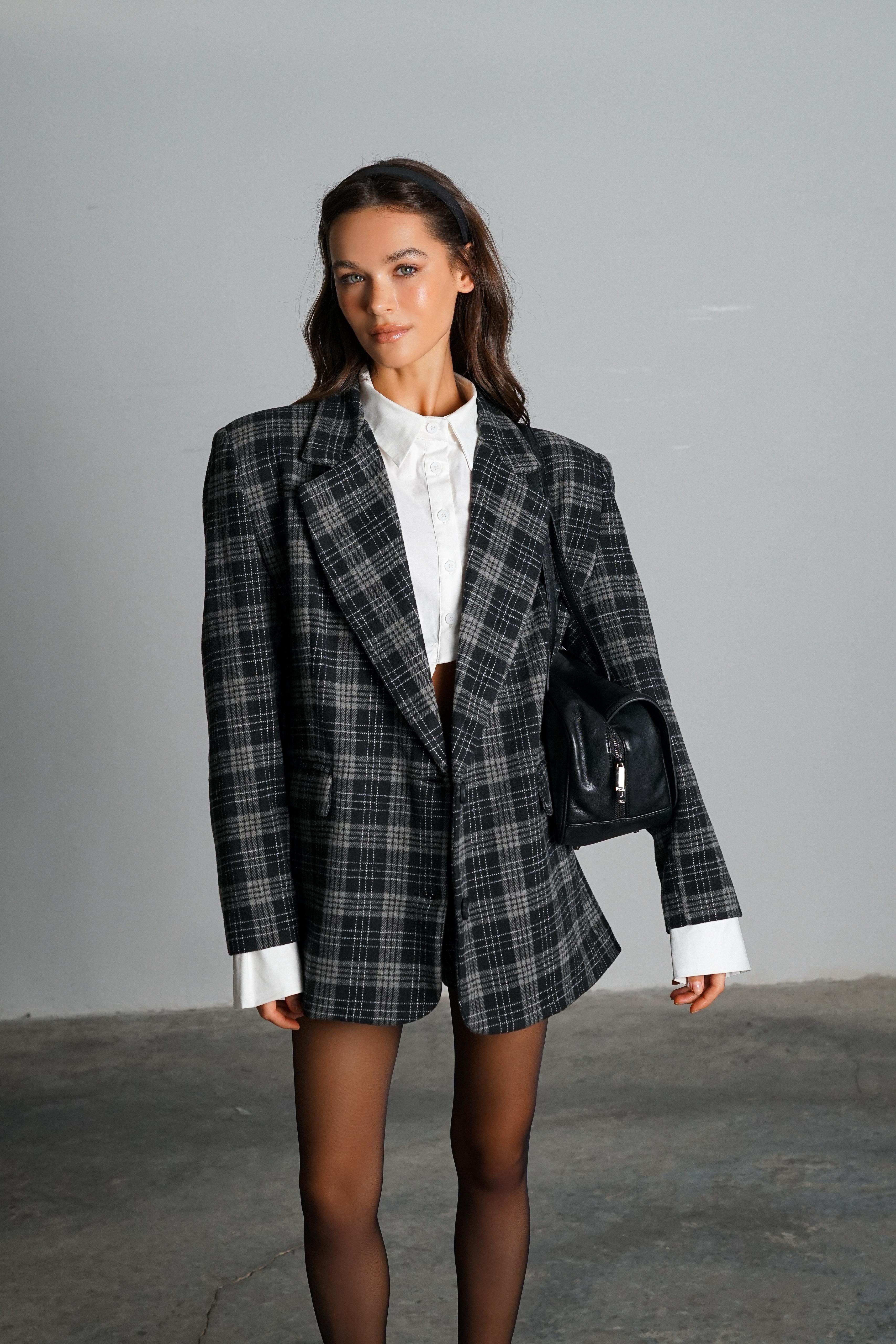 מכנס טינט משובץ