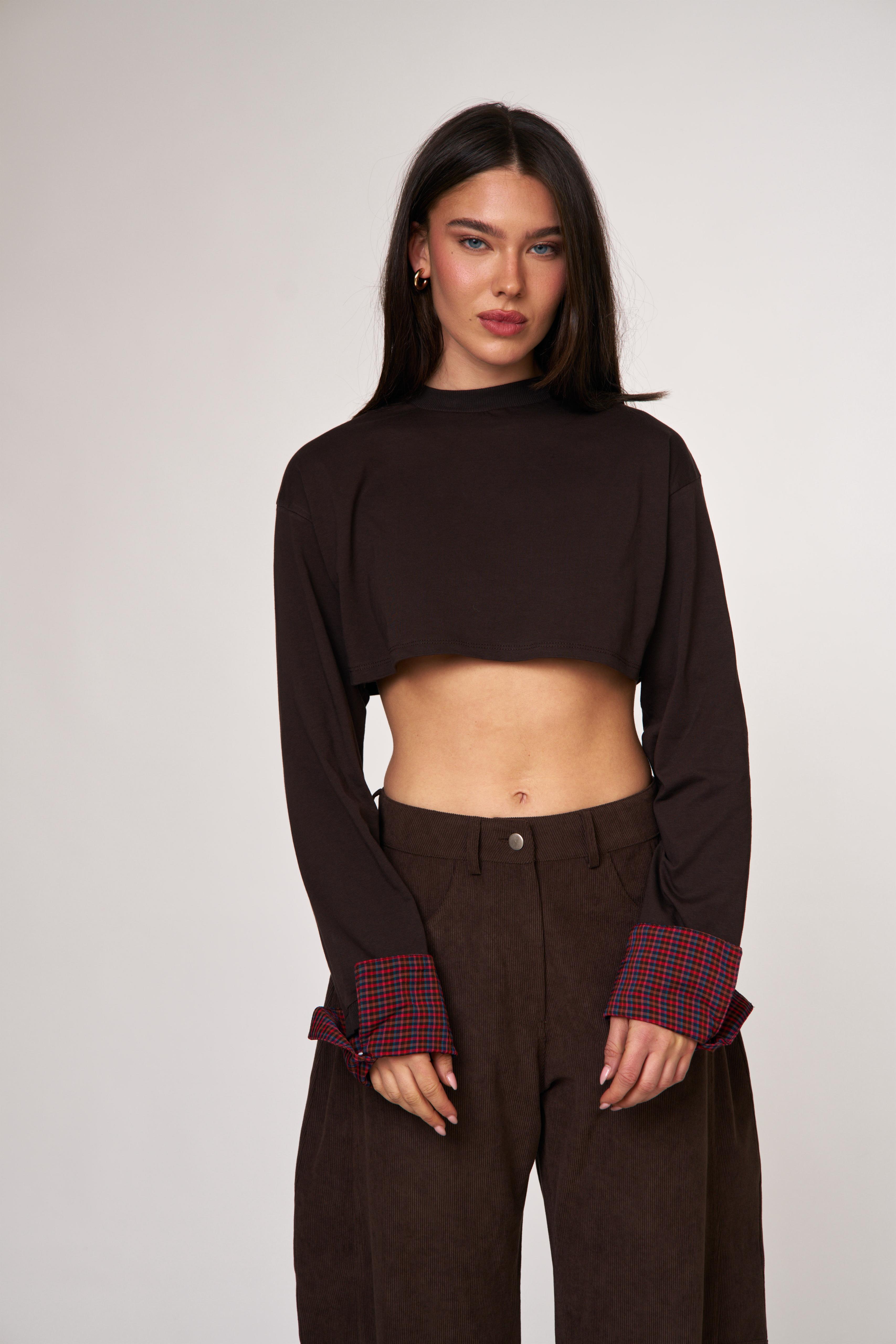 חולצת נירה חום