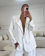 חליפה שיבוץ אבנים לבן