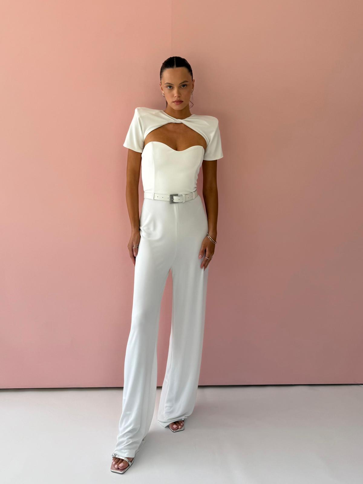 אוברול פרפל לבן