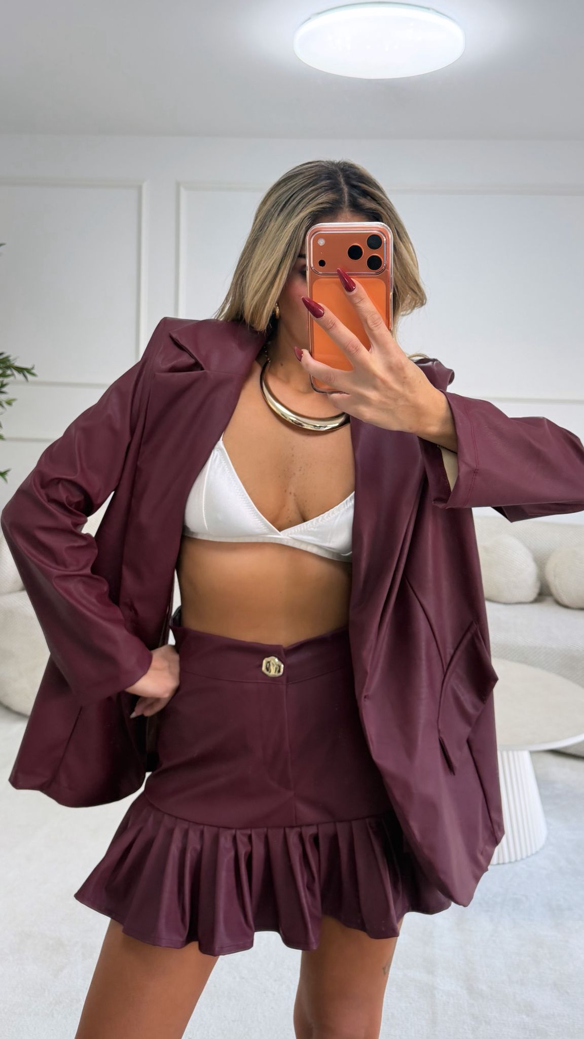 חצאית נורי בורדו