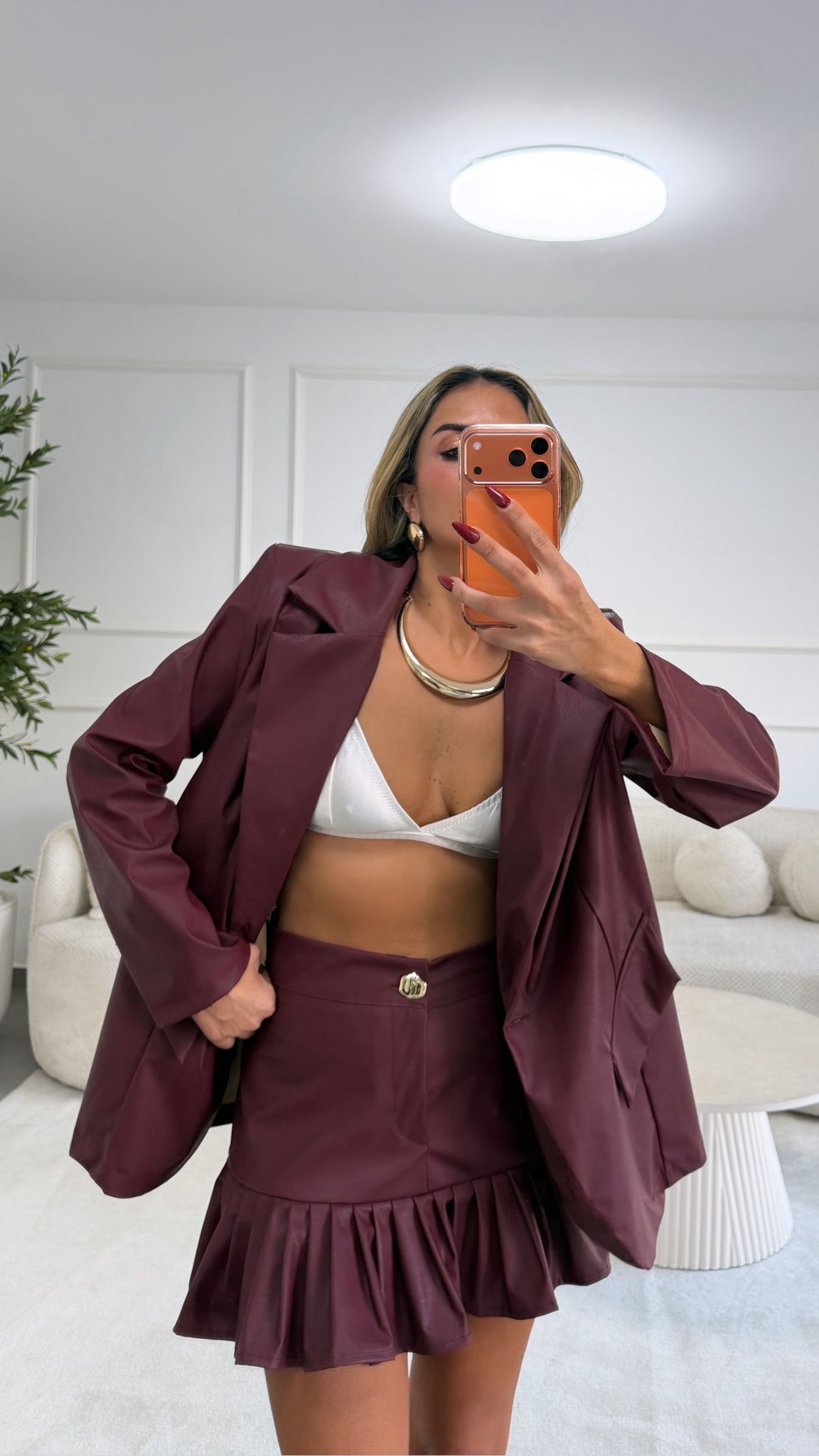 חצאית נורי בורדו