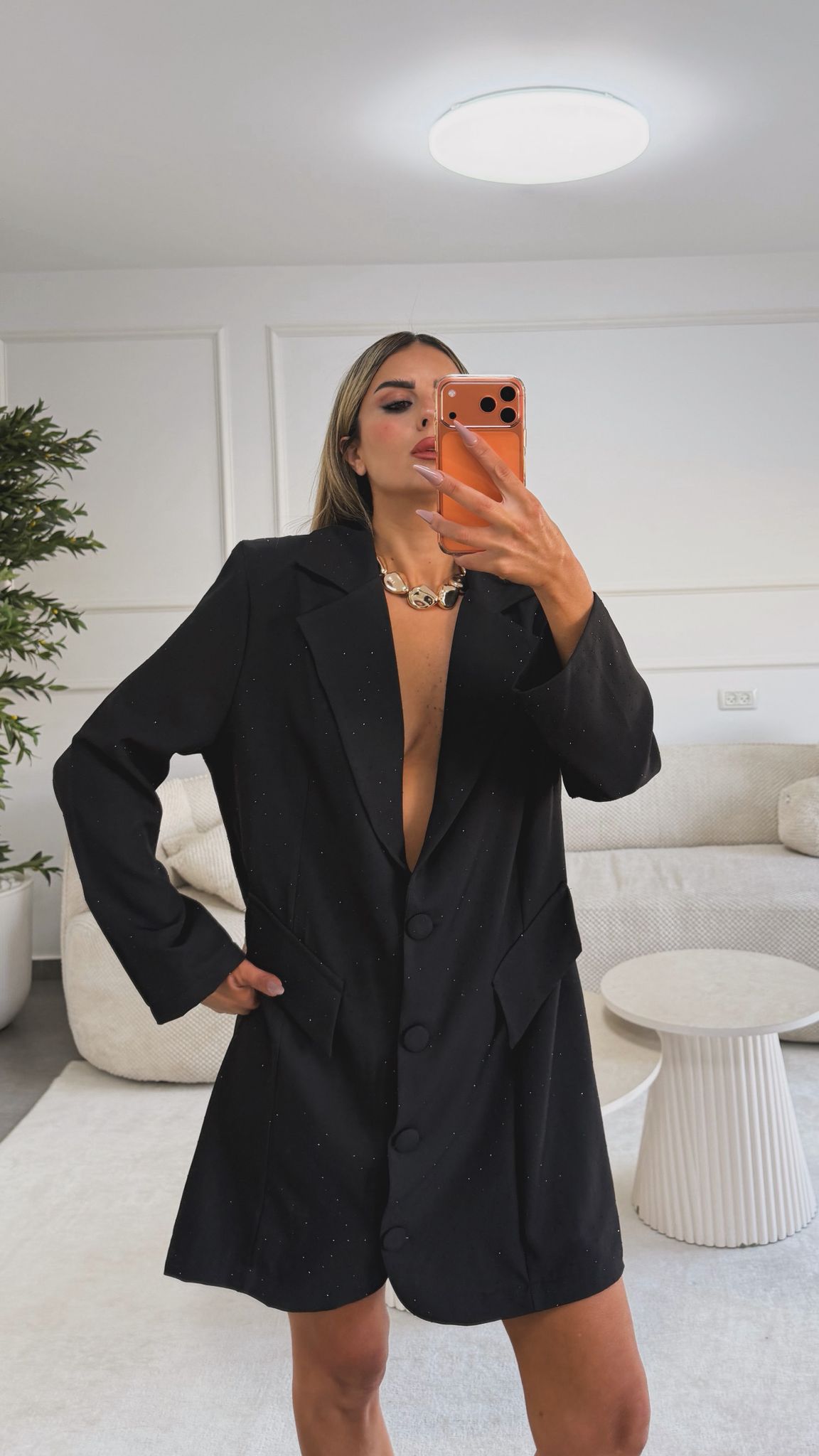 שמלת בלייזר נוני שילוב אבנים