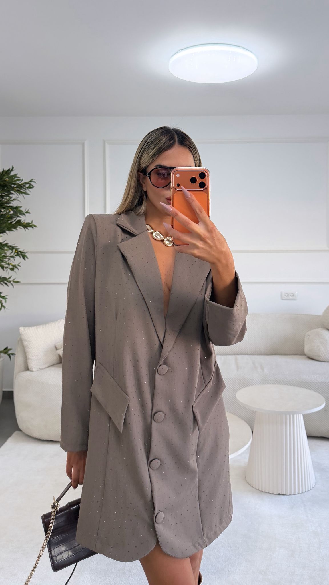 שמלת בלייזר נוני שילוב אבנים