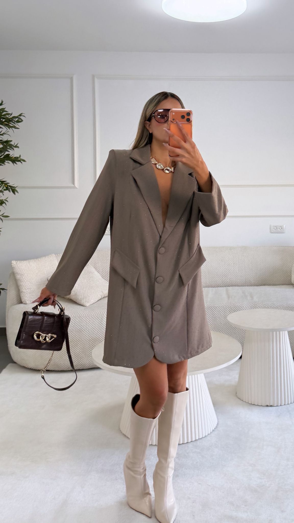 שמלת בלייזר נוני שילוב אבנים