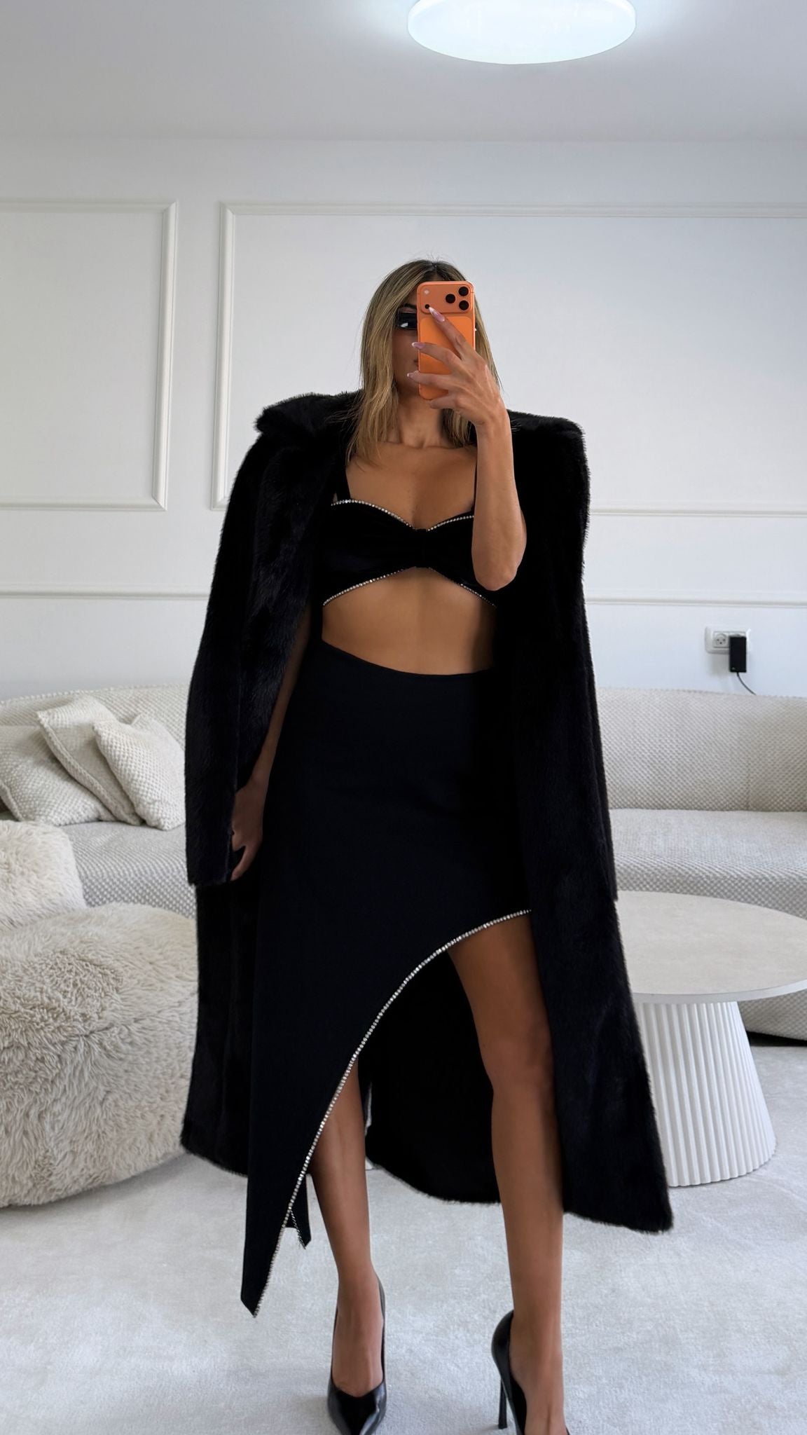 חצאית שילוב אבנים