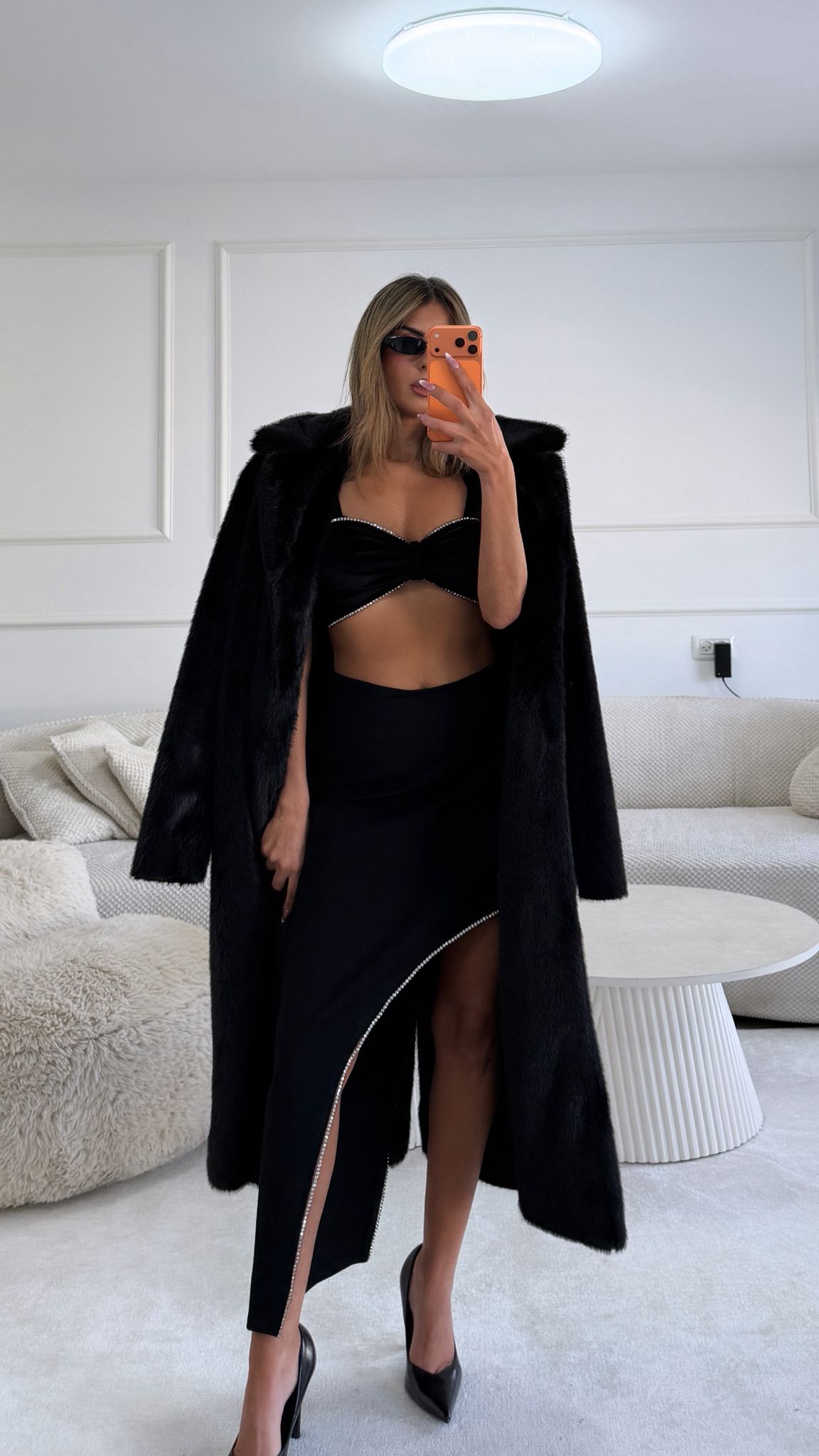 חצאית שילוב אבנים