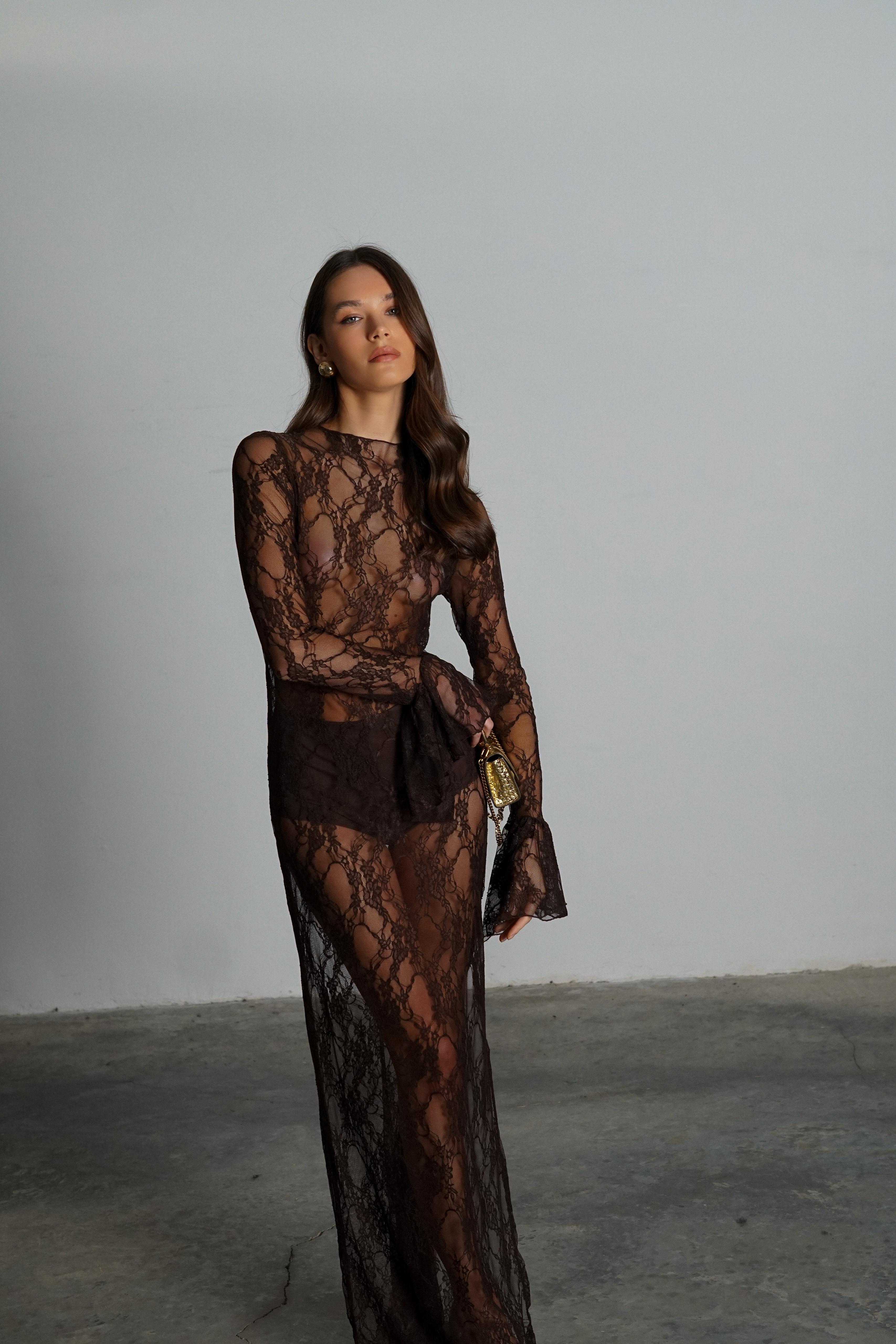 שמלת פיליפין חום