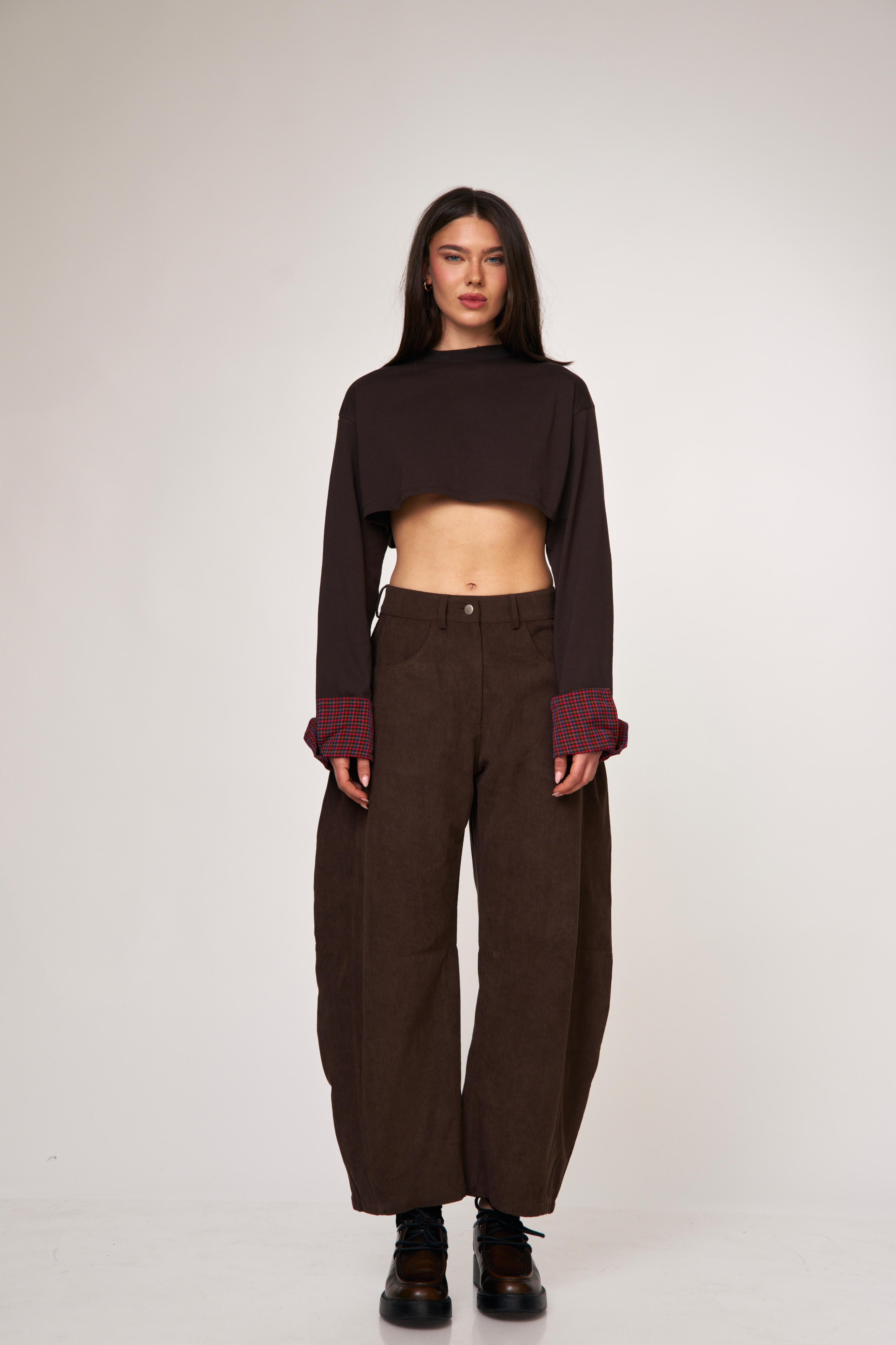 חולצת נירה חום