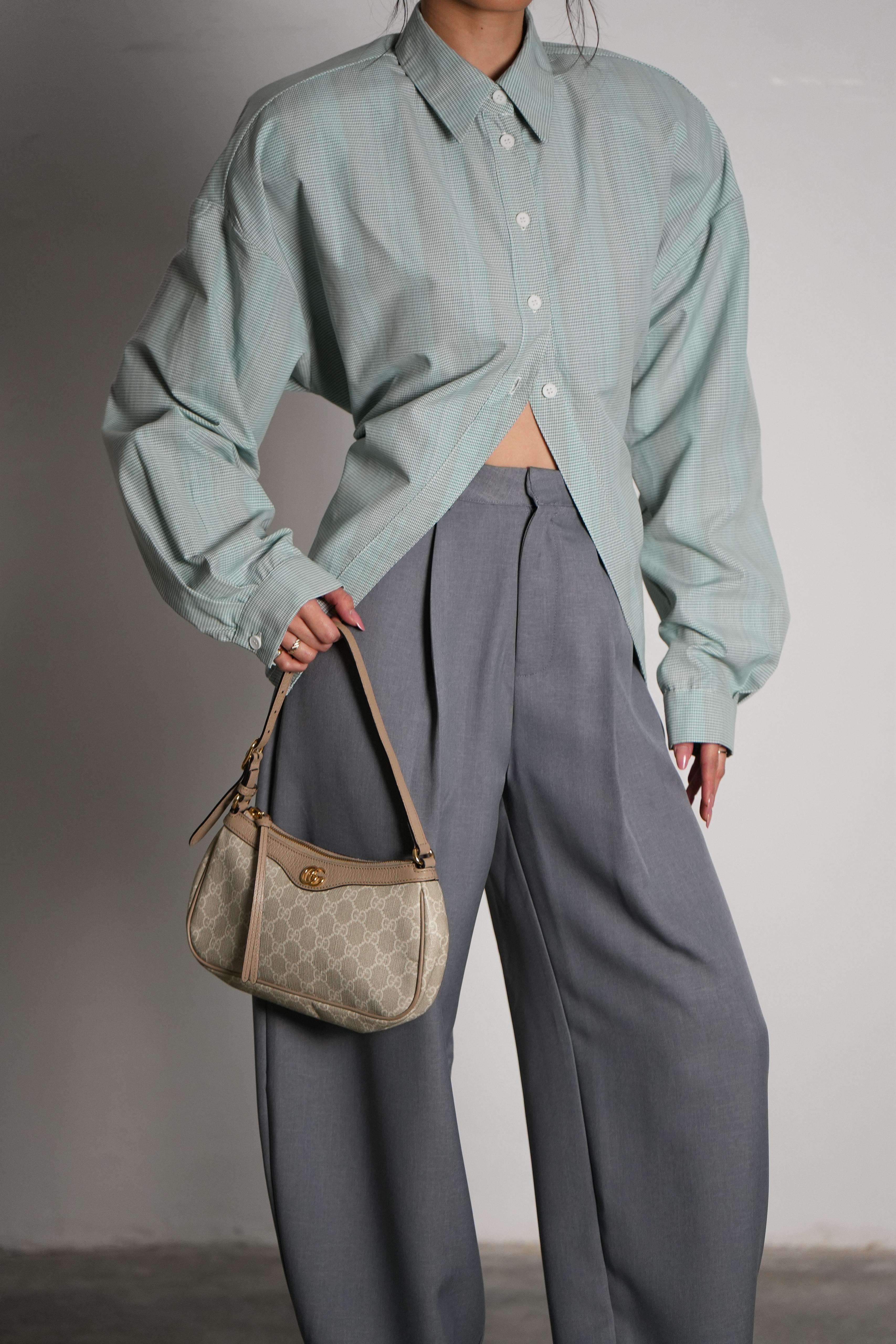 חולצת סילברה משבצות ירוק