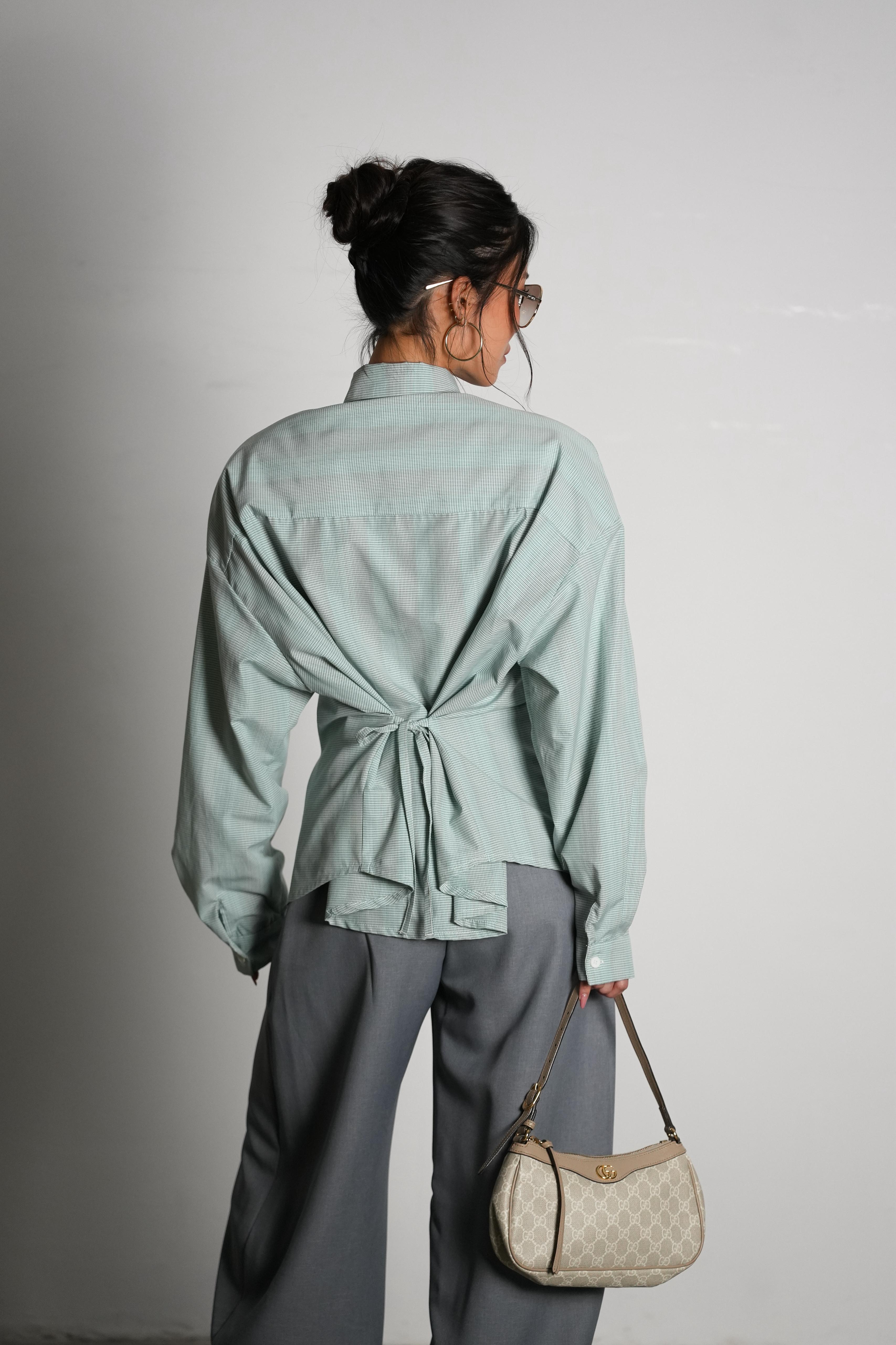 חולצת סילברה משבצות ירוק